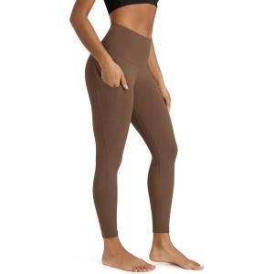 image:imageODODOS Womens High Waisted Yoga Leggings with Pockets Tummy Control Non See Through Workout Athletic Running Yoga PantsBrunette