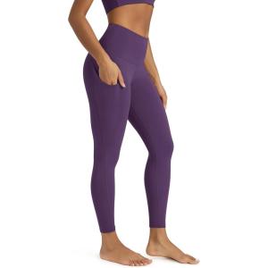 image:imageODODOS Womens High Waisted Yoga Leggings with Pockets Tummy Control Non See Through Workout Athletic Running Yoga PantsDeep Purple