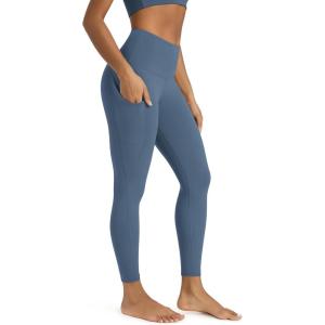 image:imageODODOS Womens High Waisted Yoga Leggings with Pockets Tummy Control Non See Through Workout Athletic Running Yoga PantsInk Blue