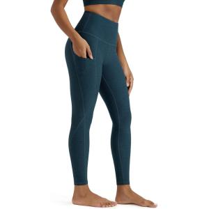 image:imageODODOS Womens High Waisted Yoga Leggings with Pockets Tummy Control Non See Through Workout Athletic Running Yoga PantsLyon Blue Heather