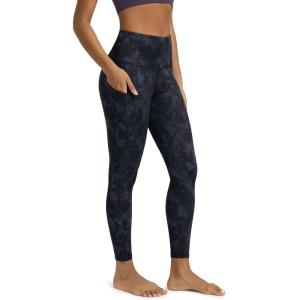 image:imageODODOS Womens High Waisted Yoga Leggings with Pockets Tummy Control Non See Through Workout Athletic Running Yoga PantsTie Dye Smoke Ink
