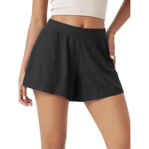 image:imageODODOS Womens Lounge Shorts  Ultra Soft odSTRATUM Tech Comfy Sleep Bottoms Breathable Relaxed Casual ShortsBlack Heather