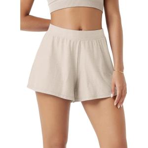 image:imageODODOS Womens Lounge Shorts  Ultra Soft odSTRATUM Tech Comfy Sleep Bottoms Breathable Relaxed Casual ShortsEcru Heather