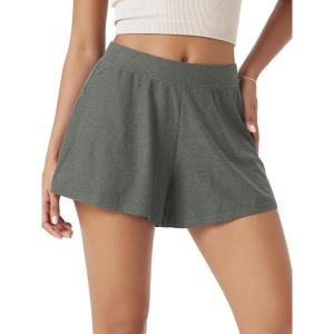 image:imageODODOS Womens Lounge Shorts  Ultra Soft odSTRATUM Tech Comfy Sleep Bottoms Breathable Relaxed Casual ShortsSmoke Heather