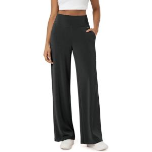 image:imageODODOS Womens Modal Soft Adjustable Wide Leg Pants  High Waist Relaxed Fit Casual Pants with Pockets 29 InseamBlack