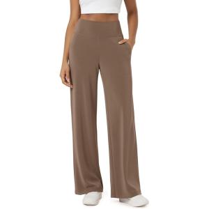 image:imageODODOS Womens Modal Soft Adjustable Wide Leg Pants  High Waist Relaxed Fit Casual Pants with Pockets 29 InseamNutria