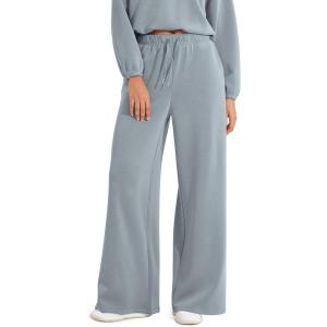 image:imageODODOS Womens Modal Soft Extra Wide Leg Pants with Pockets Drawstring High Waist PullOn Casual PantsGrey Blue