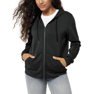 image:imageODODOS Womens Modal Soft FullZip Hoodies Casual Relaxed Fall Outfit Hooded Jacket with PocketsBlack