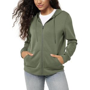 image:imageODODOS Womens Modal Soft FullZip Hoodies Casual Relaxed Fall Outfit Hooded Jacket with PocketsDark Sage
