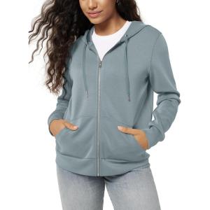 image:imageODODOS Womens Modal Soft FullZip Hoodies Casual Relaxed Fall Outfit Hooded Jacket with PocketsGrey Blue