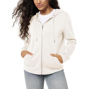 image:imageODODOS Womens Modal Soft FullZip Hoodies Casual Relaxed Fall Outfit Hooded Jacket with PocketsIvory