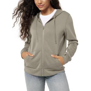 image:imageODODOS Womens Modal Soft FullZip Hoodies Casual Relaxed Fall Outfit Hooded Jacket with PocketsKhaki