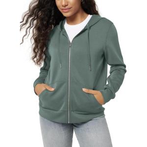 image:imageODODOS Womens Modal Soft FullZip Hoodies Casual Relaxed Fall Outfit Hooded Jacket with PocketsSlate Green