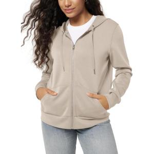 image:imageODODOS Womens Modal Soft FullZip Hoodies Casual Relaxed Fall Outfit Hooded Jacket with PocketsSmokey Taupe