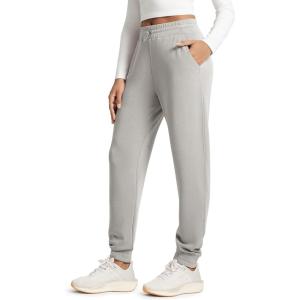 image:imageODODOS Womens Modal Soft Jogger Pants with Pockets Adjustable Shockcord High Waist Sweatpants Casual Lounge PantsLight Gray
