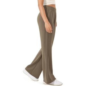 image:imageODODOS Womens Modal Soft Mini Flared Pants with Pockets High Waist PullOn Casual Lounge Pants2931 InseamEspresso