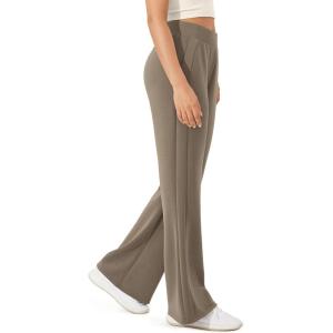 image:imageODODOS Womens Modal Soft Mini Flared Pants with Pockets High Waist PullOn Casual Lounge Pants2931 InseamEspresso Taupe