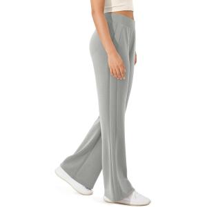 image:imageODODOS Womens Modal Soft Mini Flared Pants with Pockets High Waist PullOn Casual Lounge Pants2931 InseamGray