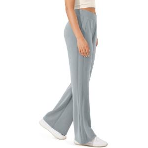 image:imageODODOS Womens Modal Soft Mini Flared Pants with Pockets High Waist PullOn Casual Lounge Pants2931 InseamGrey Blue