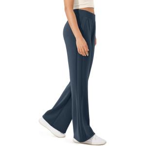 image:imageODODOS Womens Modal Soft Mini Flared Pants with Pockets High Waist PullOn Casual Lounge Pants2931 InseamNavy