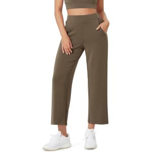 image:imageODODOS Womens Modal Soft Relaxed Cropped Pants High Waist Casual Wide Leg Pants with Pockets  25 InseamEspresso