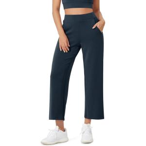 image:imageODODOS Womens Modal Soft Relaxed Cropped Pants High Waist Casual Wide Leg Pants with Pockets  25 InseamNavy
