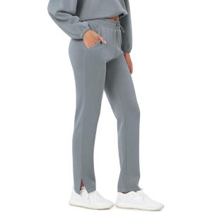 image:imageODODOS Womens Modal Soft SplitHem High Waist Pants with Pockets Adjustable Shockcord Casual Lounge PantsGrey Blue