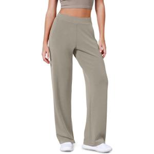image:imageODODOS Womens Modal Soft Wide Leg Pants Elastic High Waist Casual Lounge Relaxed Pants with Pockets  27 29  31 InseamKhaki