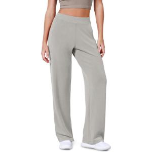 image:imageODODOS Womens Modal Soft Wide Leg Pants Elastic High Waist Casual Lounge Relaxed Pants with Pockets  27 29  31 InseamLight Gray