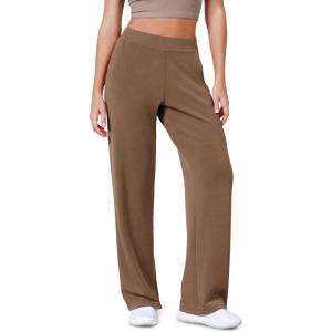 image:imageODODOS Womens Modal Soft Wide Leg Pants Elastic High Waist Casual Lounge Relaxed Pants with Pockets  27 29  31 InseamNutria