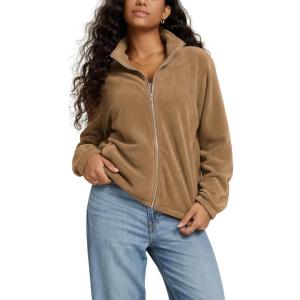 image:imageODODOS Womens Polar Fleece FullZip Jacket  Soft Warm Winter Essential Long Sleeve Outerwear with PocketsCaramel Brown