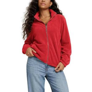 image:imageODODOS Womens Polar Fleece FullZip Jacket  Soft Warm Winter Essential Long Sleeve Outerwear with PocketsRed
