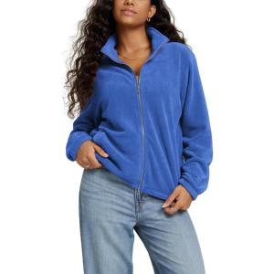 image:imageODODOS Womens Polar Fleece FullZip Jacket  Soft Warm Winter Essential Long Sleeve Outerwear with PocketsVictoria Blue