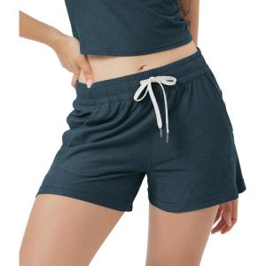 image:imageODODOS Womens RelaxedFit Shorts Ultra Soft odSTRATUM Tech Mid Rise Shorts with Pocket 35 InseamMoisture Wicking UPF 50Navy Heather