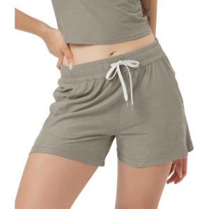 image:imageODODOS Womens RelaxedFit Shorts Ultra Soft odSTRATUM Tech Mid Rise Shorts with Pocket 35 InseamMoisture Wicking UPF 50Warm Grey Heather