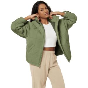 image:imageODODOS Womens Sherpa Lined Insulated Jacket Full Zip Split Hem Long Sleeve Coat Winter Warm Outerwear with PocketsMosstone