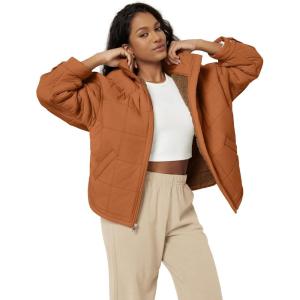 image:imageODODOS Womens Sherpa Lined Insulated Jacket Full Zip Split Hem Long Sleeve Coat Winter Warm Outerwear with PocketsTomato Cream