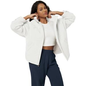 image:imageODODOS Womens Sherpa Lined Insulated Jacket Full Zip Split Hem Long Sleeve Coat Winter Warm Outerwear with PocketsWhite