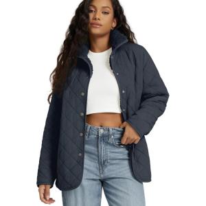 image:imageODODOS Womens Sherpa Lined Insulated Jacket Snap Front Long Sleeve Coat Winter Warm Outerwear with PocketsNavy