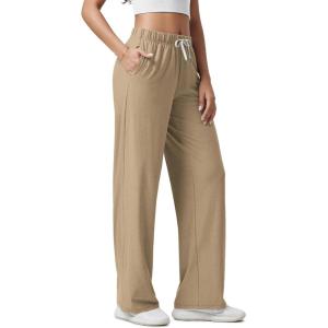 image:imageODODOS Womens Straight Leg Pants Ultra Soft odSTRATUM Tech Relaxed Casual Pajama Lounge Pants with Pockets272931 InseamKhaki Heather