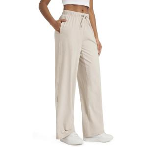 image:imageODODOS Womens Straight Leg Pants Ultra Soft odSTRATUM Tech Relaxed Casual Pajama Lounge Pants with Pockets272931 InseamMilkweed Heather