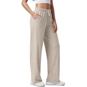 image:imageODODOS Womens Straight Leg Pants Ultra Soft odSTRATUM Tech Relaxed Casual Pajama Lounge Pants with Pockets272931 InseamMocha Heather