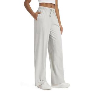 image:imageODODOS Womens Straight Leg Pants Ultra Soft odSTRATUM Tech Relaxed Casual Pajama Lounge Pants with Pockets272931 InseamSalt Heather
