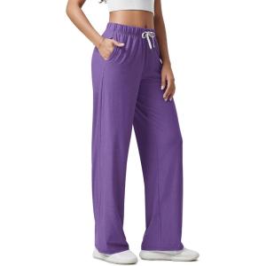 image:imageODODOS Womens Straight Leg Pants Ultra Soft odSTRATUM Tech Relaxed Casual Pajama Lounge Pants with Pockets272931 InseamUltra Violet Heather