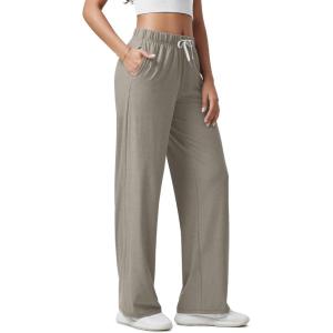 image:imageODODOS Womens Straight Leg Pants Ultra Soft odSTRATUM Tech Relaxed Casual Pajama Lounge Pants with Pockets272931 InseamWarm Grey Heather