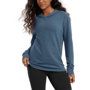 image:imageODODOS Womens Stretch Fleece Hoodies UltraSoft Cozy Warm Essential Pullover Long Sleeve Top Hooded SweatshirtsBijou Blue Heather