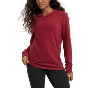 image:imageODODOS Womens Stretch Fleece Hoodies UltraSoft Cozy Warm Essential Pullover Long Sleeve Top Hooded SweatshirtsSalsa Heather