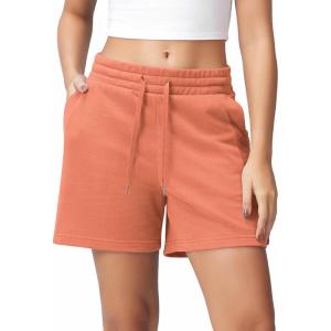 image:imageODODOS Womens Sweat Shorts 5 Cotton French Terry High Waist Workout Casual Lounge Shorts with PocketsDusted Clay
