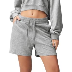 image:imageODODOS Womens Sweat Shorts 5 Cotton French Terry High Waist Workout Casual Lounge Shorts with PocketsGrey Heather