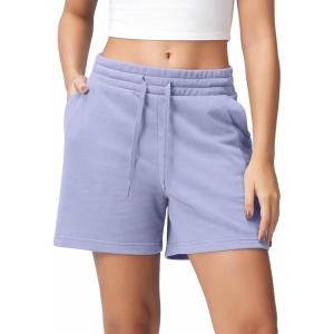 image:imageODODOS Womens Sweat Shorts 5 Cotton French Terry High Waist Workout Casual Lounge Shorts with PocketsJacaranda